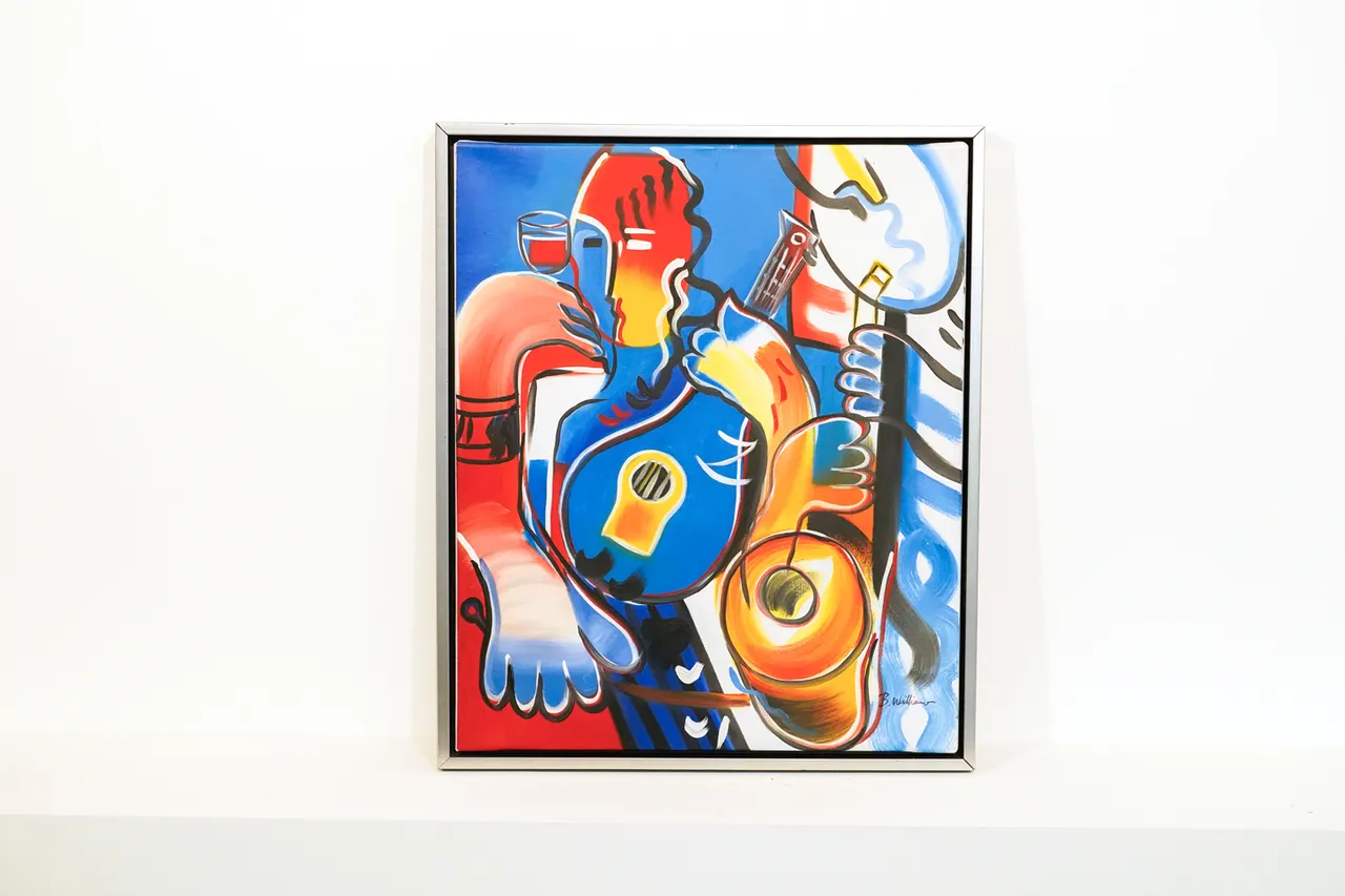 Gerahmtes Gemälde auf Leinwand — Bild 1