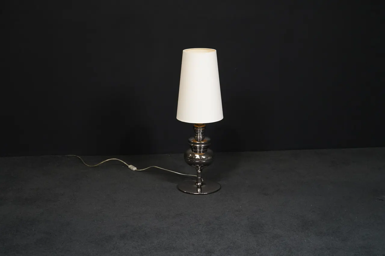 Metalarte Tischleuchte ‚Josephine M‘ Platin Stoff — Bild 1