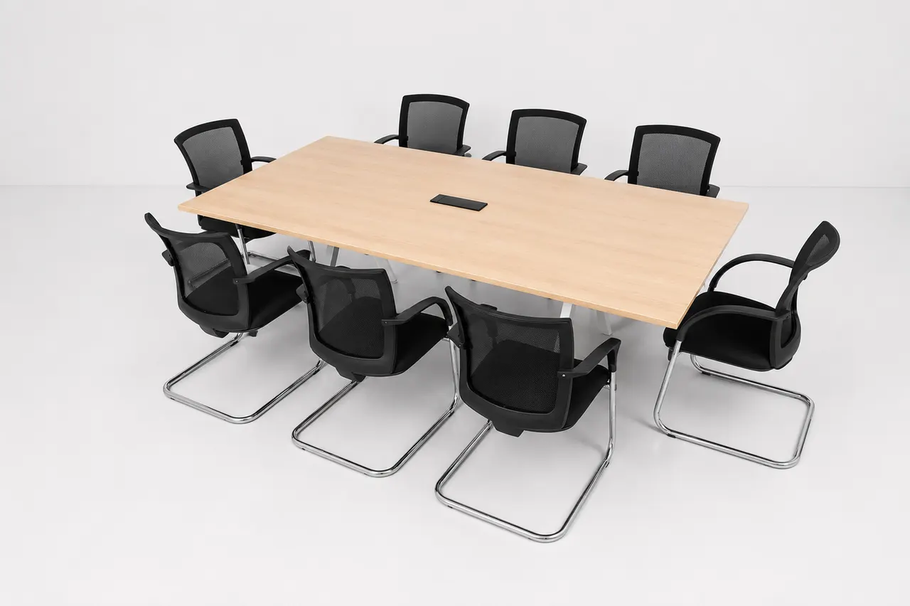 Martela Frankie Konferenztisch + 8x Trend Office Freischwinger — Bild 1