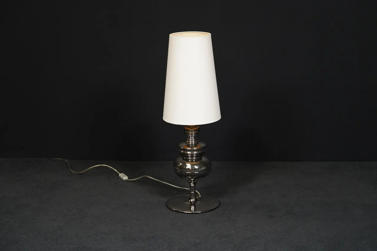Metalarte Tischleuchte ‚Josephine M‘ Platin Stoff — Bild 1