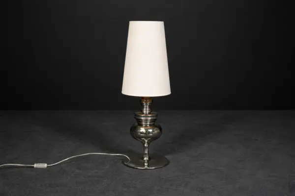 Metalarte Tischleuchte ‚Josephine M‘ Platin Stoff