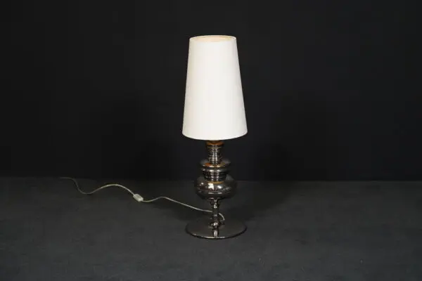 Metalarte Tischleuchte ‚Josephine M‘ Platin Stoff