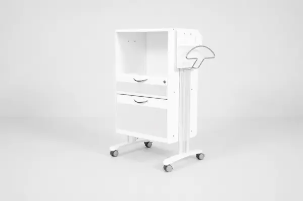 Rollcontainer aus weißem Metall